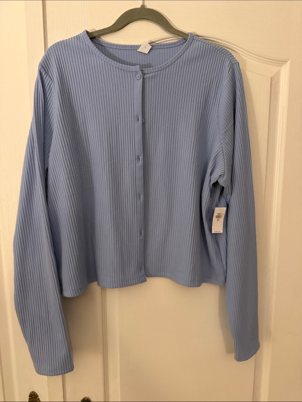 Old Navy Blue Ribbed Open Cardigan. Size Tall XXL NWT lightweight.